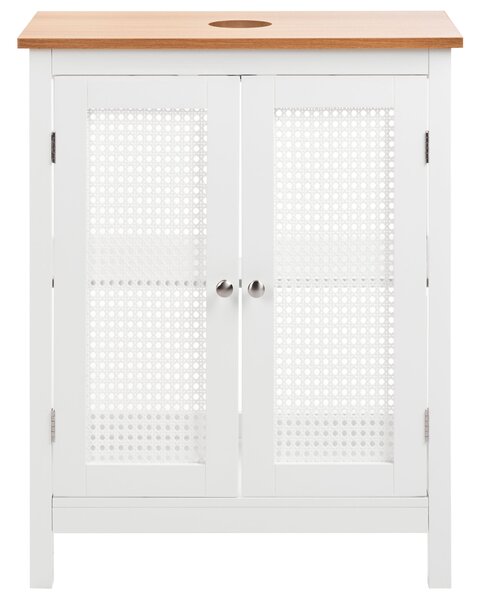 Skrinka pod umývadlo biela MDF 60 x 75 cm s policami perforované dvierka úložný priestor moderný štýl kúpeľňa