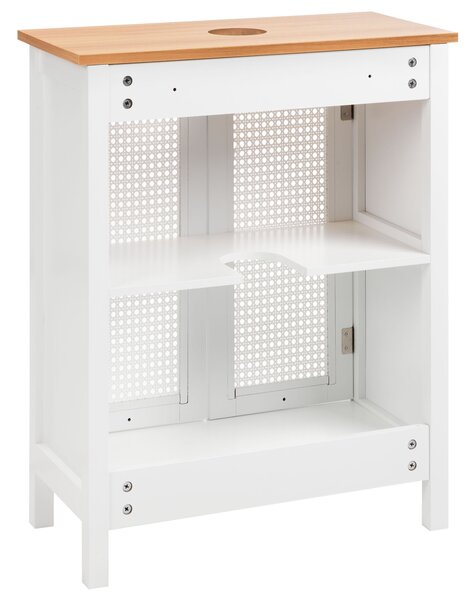 Skrinka pod umývadlo biela MDF 60 x 75 cm s policami perforované dvierka úložný priestor moderný štýl kúpeľňa