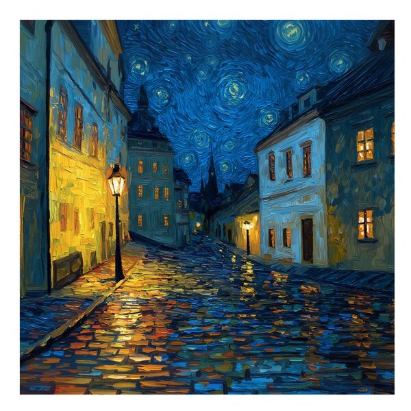 Obraz žiarivá lampa noc