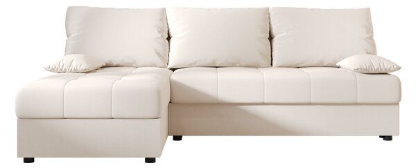 Rozkladacia obojstranná sedacia súprava do L VENORIA SLIM 200x143 cm, krémová + 2 vankúšiky ZDARMA