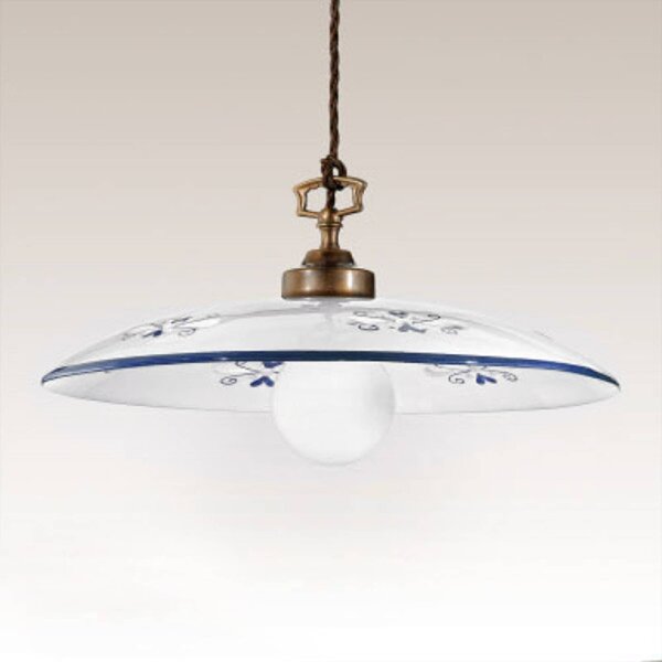 Závesná lampa Bassano, 1-plameňová, modré detaily