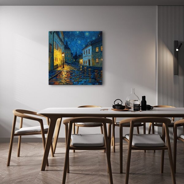 Obraz žiarivá lampa noc