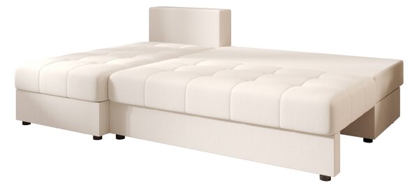 Rozkladacia obojstranná sedacia súprava do L VENORIA SLIM 200x143 cm, krémová + 2 vankúšiky ZDARMA