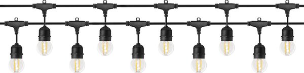 Tutumi Spectrum, záhradná závesná girlanda 10m 10xE27 WOJ+14342, čierna, OSW-5795A