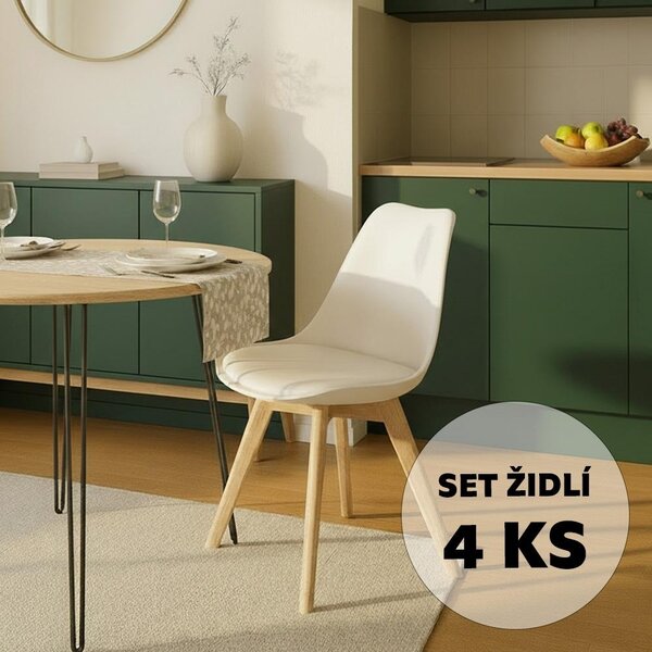 Set - 4 ks Jedálenské stoličky AVENBERG SKANDI biela