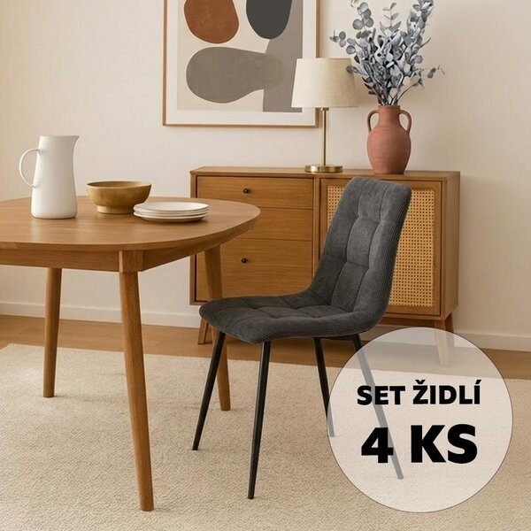Set - 4 ks Jedálenská stolička AVENBERG ARDEN, sivá