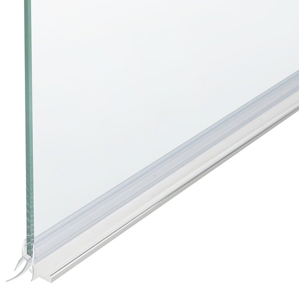 Sprchová zástena do vane transparentná tvrdené sklo s hliníkom 140 x 70 cm nastaviteľná minimalistický štýl