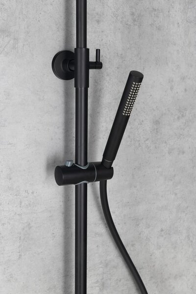Sapho Sapho, MIA sprchový stĺp s pákovou s batériou, guľatý, čierna matná, MA139B