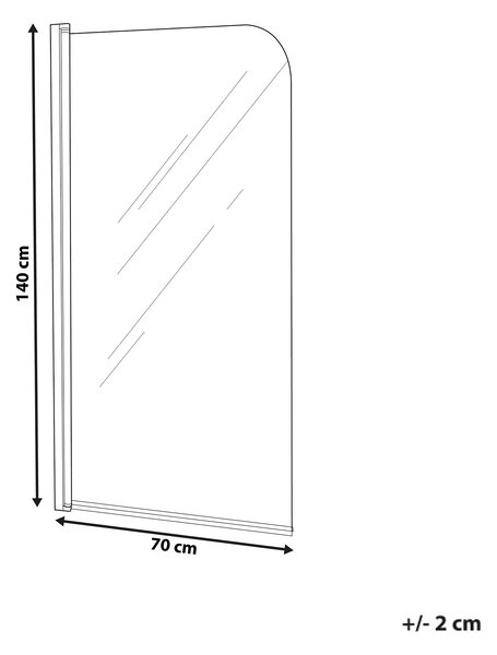 Sprchová zástena do vane transparentná tvrdené sklo s hliníkom 140 x 70 cm nastaviteľná minimalistický štýl
