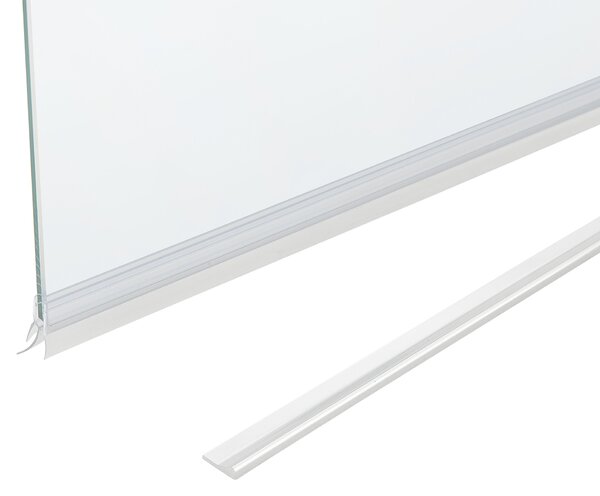 Sprchová zástena do vane transparentná tvrdené sklo s hliníkom 140 x 70 cm nastaviteľná minimalistický štýl