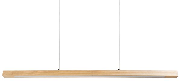 LED závesná lampa svetlohnedá dubové drevo minimalistický dizajn so stmievačom na diaľkové ovládanie osvetlenie moderný štýl obývačka jedáleň