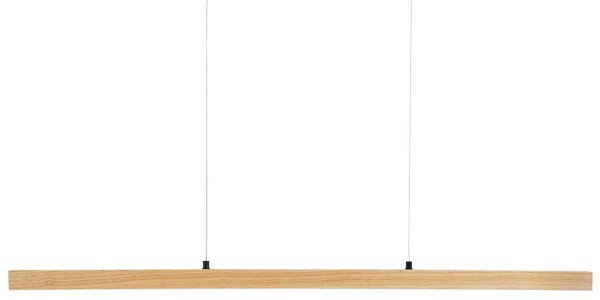 LED závesná lampa svetlohnedá dubové drevo minimalistický dizajn so stmievačom na diaľkové ovládanie osvetlenie moderný štýl obývačka jedáleň