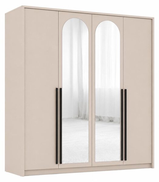 Skriňa so zrkadlom, piesková farba, rozmer 205 x 65 x 217,2 cm