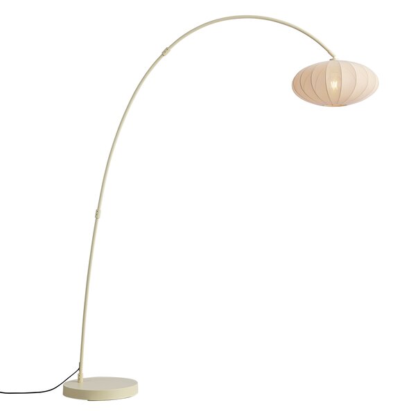 Japandi oblúková stojaca lampa béžová s tienidlom - Bida
