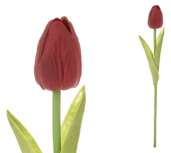 Umelý tulipán penový farba, červená 5x34x5cm