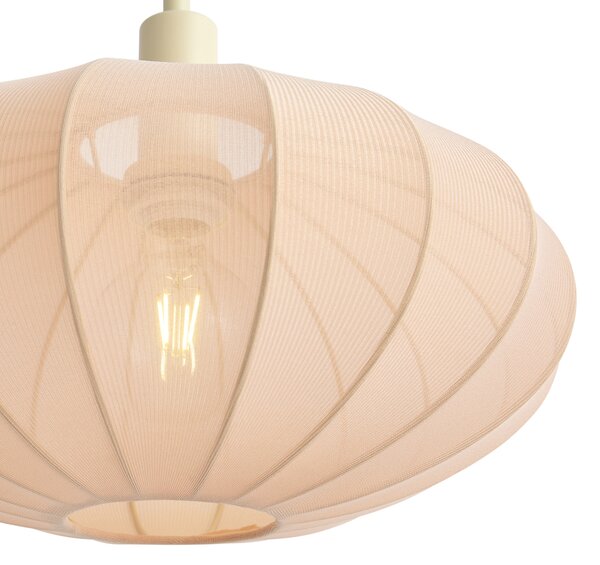 Japandi stojacia lampa béžová s krémovým látkovým tienidlom - Bida