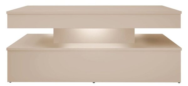 Konferenčný stolík HYDA - pieskový béžový + LED osvetlenie ZDARMA