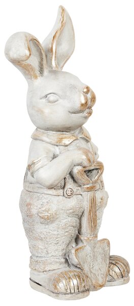 Dekoratívna figúrka biela MgO 36 cm soška zajačik veľkonočné doplnky moderný štýl záhrada obývacia izba