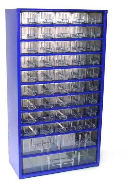 Kovová skriňa so zásuvkami, 306 x 155 x 552 mm, 45x S, 2x M, 1x L