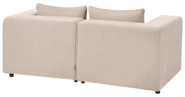 Modulárna 2-miestna pohovka béžová buklé čalúnenie moderný dizajn minimalistický štýl