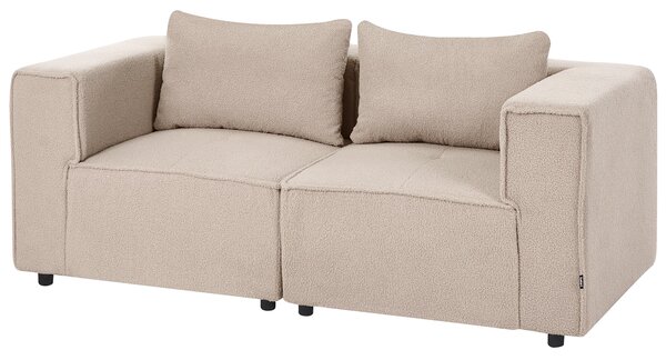 Modulárna 2-miestna pohovka béžová buklé čalúnenie moderný dizajn minimalistický štýl