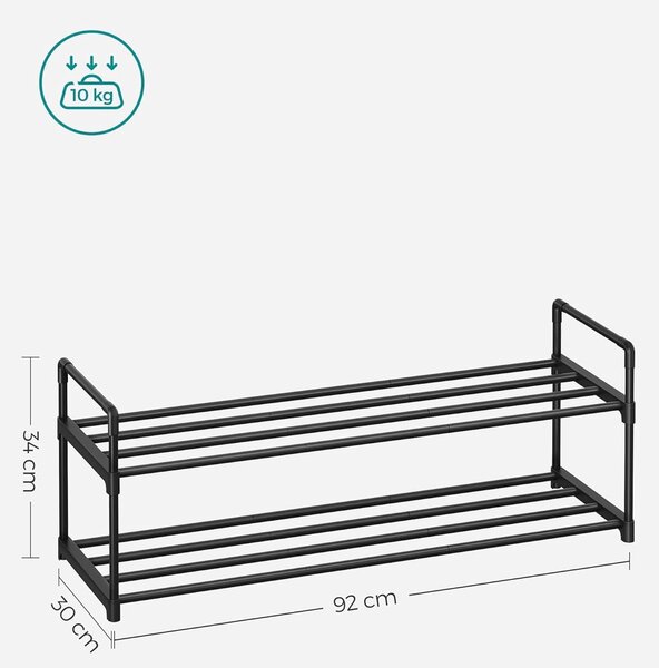 SONGMICS Botník Pajos 92 cm čierny II