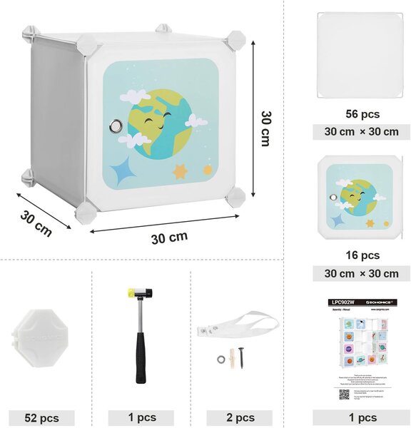SONGMICS Detský modulárny regál VOLIER 153 cm vesmír