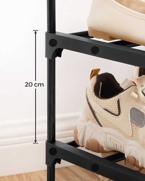 SONGMICS Botník Clarna 206 cm čierny