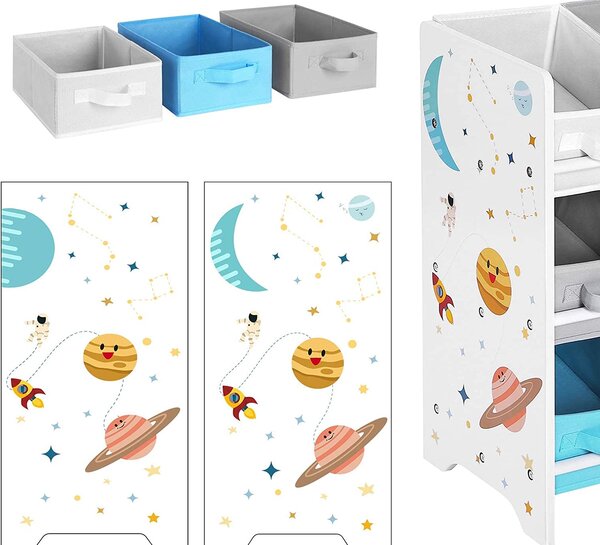 SONGMICS Detský organizér na hračky Cheer biely