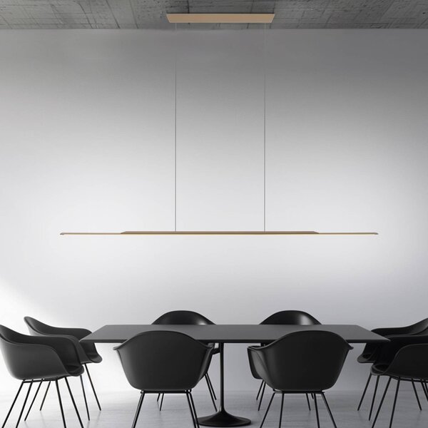 PURE LED závesné svietidlo Povrch, bronz 160 cm hliník 3 000 K, Hnedá / staromosadz, Obývacia izba / jedáleň, Hliník, Moderný, Závesné svietidlo