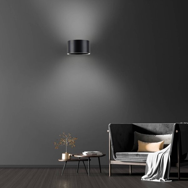PURE LED nástenné svietidlo Clipse, sivé, hliník, Ø 15 cm, Hliník / sivá / zinok, Obývacia izba / jedáleň, Hliník, Moderný, Nástenné svietidlo