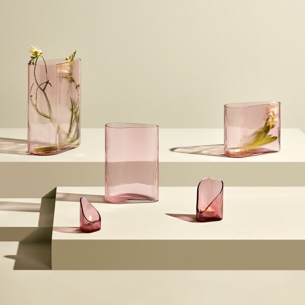 NUDE Glass Mist Lights Svietnik na čajovú sviečku Dusty Rose