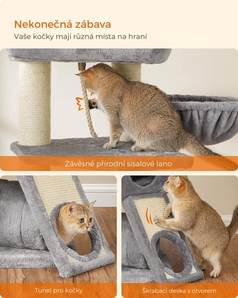 SONGMICS Mačacie škrabadlo Anté sivé