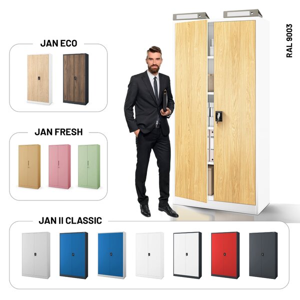 Skrinka na dokumenty biela/zlatý dub: Eco Design JAN H