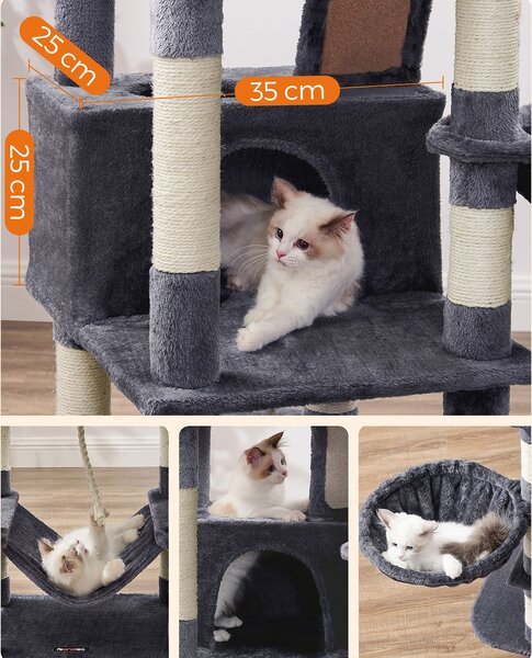 SONGMICS Mačacie škrabadlo Climbery 168 cm tmavo sivé