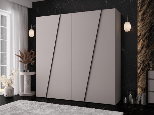 Mirjan24 Moderná skriňa Grelipt 200 cm, Farby: dub artisan / dub artisan + čierna 5903211531859
