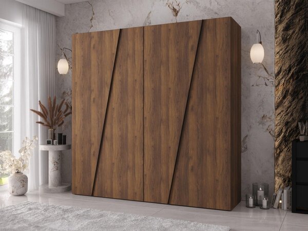 Mirjan24 Moderná skriňa Grelipt 200 cm, Farby: dub artisan / dub artisan + čierna 5903211531859