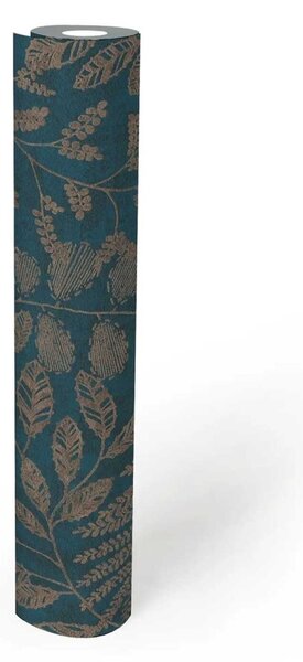 A.S. Création | Vliesová samolepiaca tapeta aktivovaná vodou WOW 78495-1 | 0,53 x 10,05 m | modrá, modro-zelená, bronzová