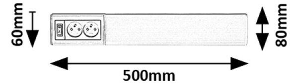RABALUX 78040 Bath 2E svietidlo pod kuchynskú linku so zásuvkou š500mm LED 10W/900lm 4000K biela