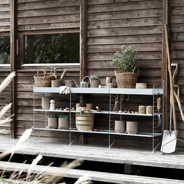 Nízka kovová polica Metal Shelf Low 58 x 30, Galvanized – String