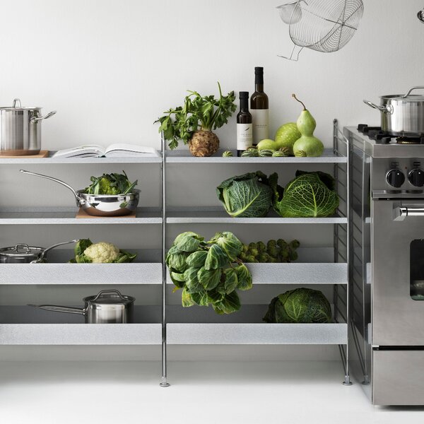Nízka kovová polica Metal Shelf Low 58 x 30, Galvanized – String
