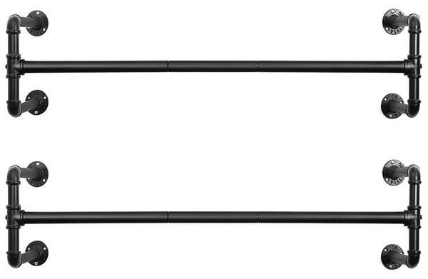 SONGMICS Súprava 2 nástenných vešiakov Vasagle Terra čierna