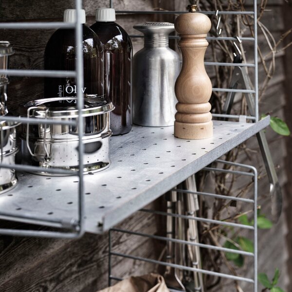 Nízka kovová polica Metal Shelf Low 58 x 30, Galvanized – String