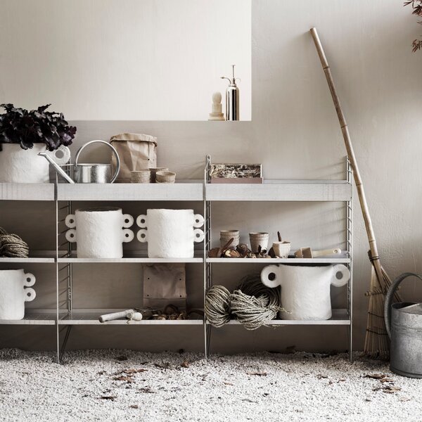 Nízka kovová polica Metal Shelf Low 58 x 30, Galvanized – String