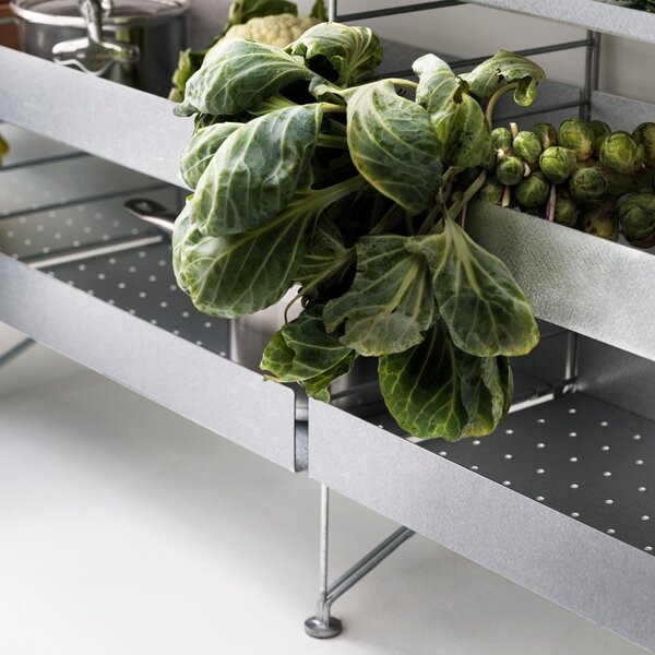 Nízka kovová polica Metal Shelf Low 58 x 30, Galvanized – String