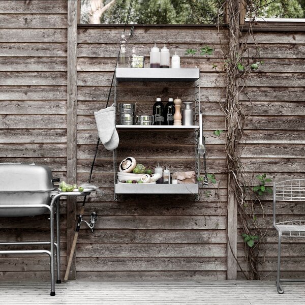 Nízka kovová polica Metal Shelf Low 58 x 30, Galvanized – String