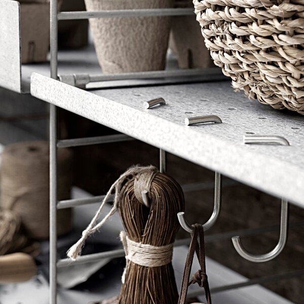 Nízka kovová polica Metal Shelf Low 58 x 30, Galvanized – String