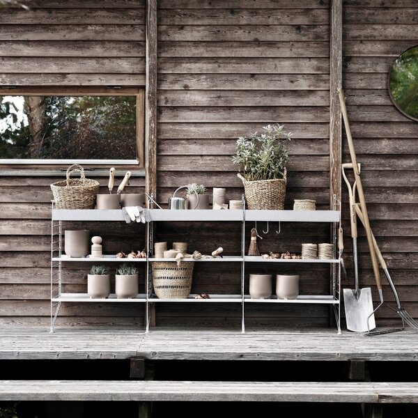 Nízka kovová polica Metal Shelf Low 58 x 30, Galvanized – String