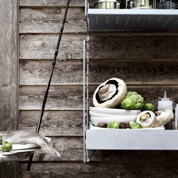 Nízka kovová polica Metal Shelf Low 58 x 30, Galvanized – String