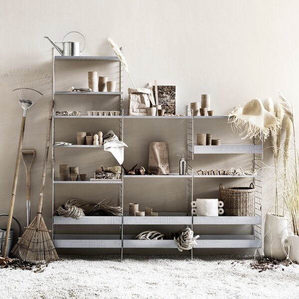 Nízka kovová polica Metal Shelf Low 58 x 30, Galvanized – String